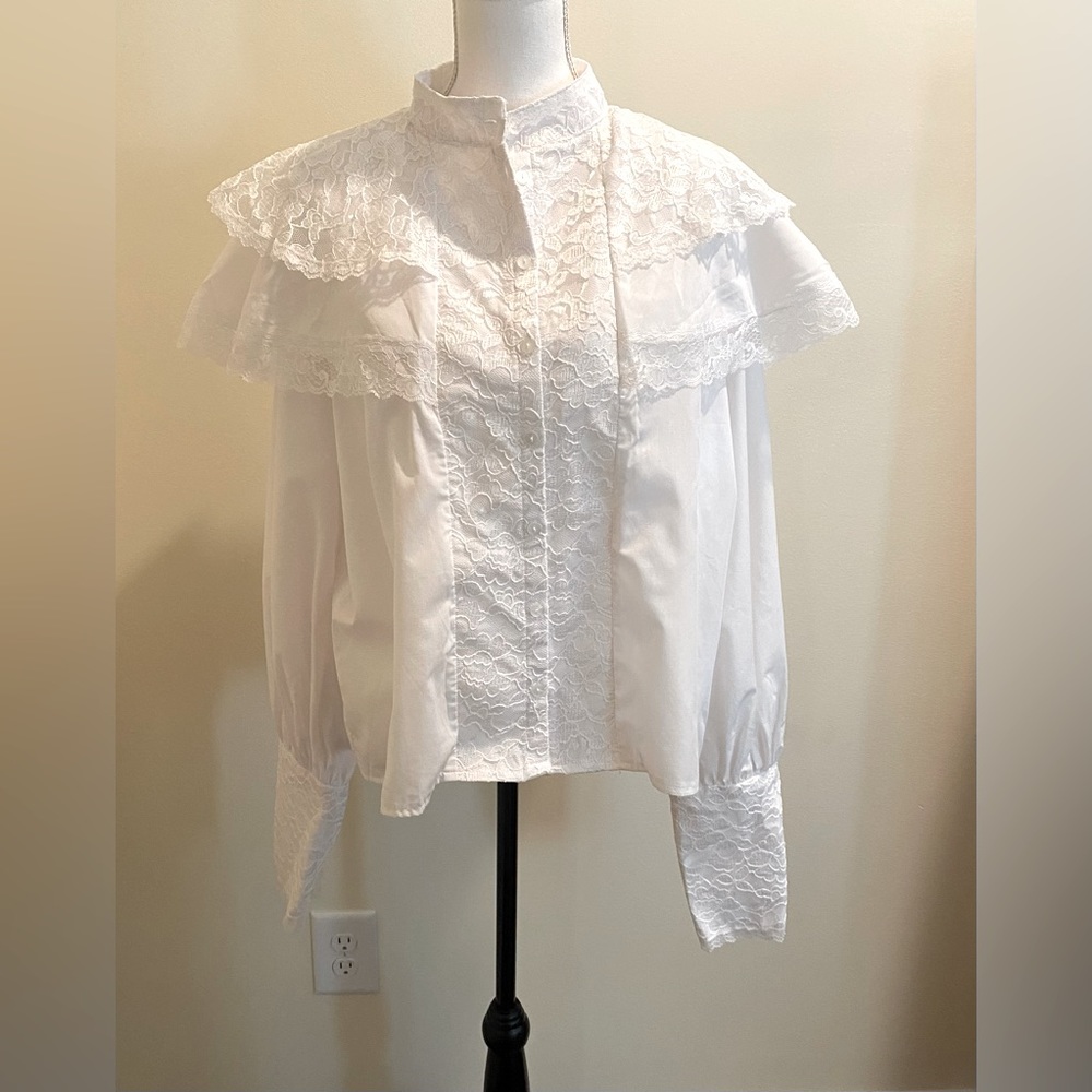 Victorian Woman's Costume Large Lace Blouse